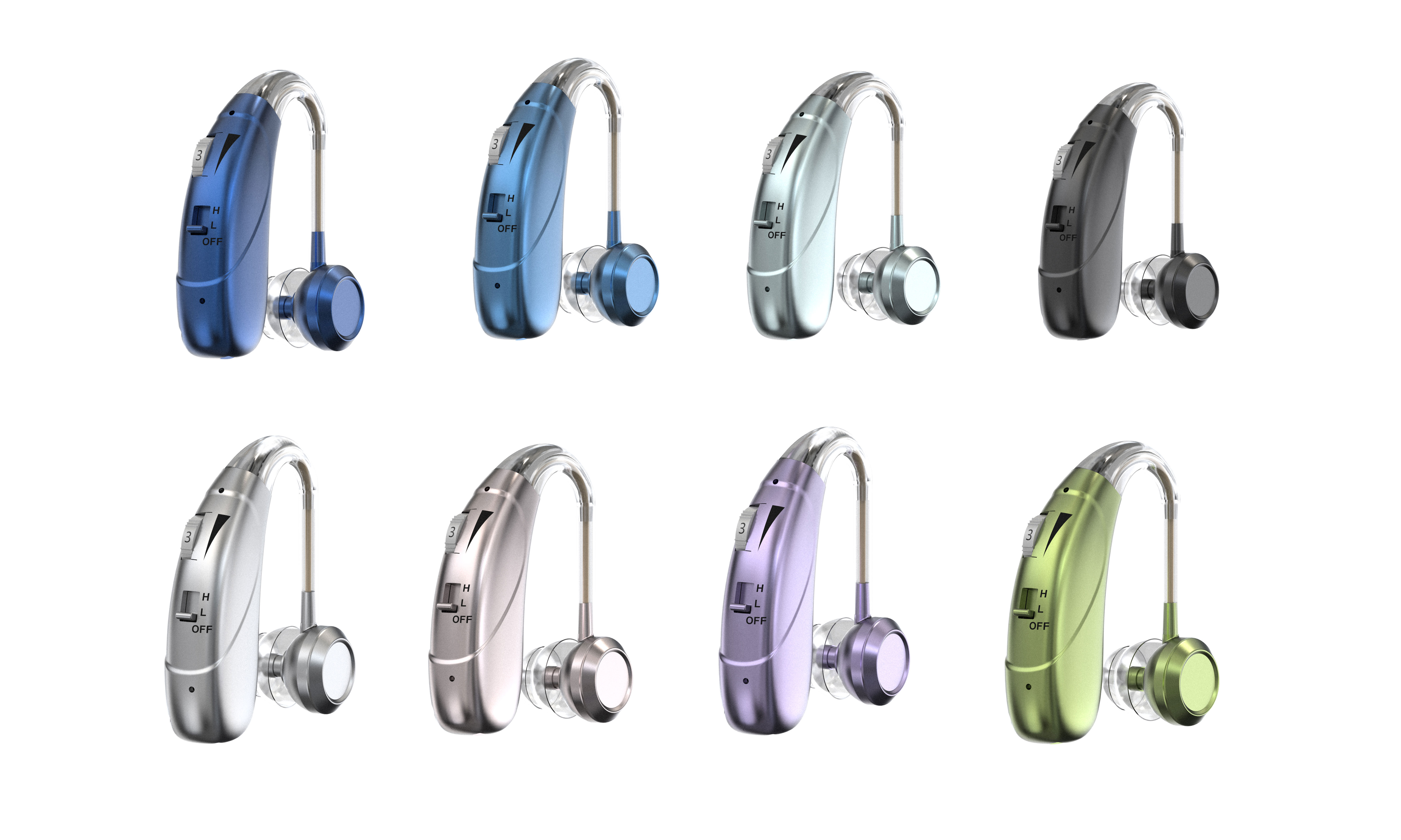 Colored hearing Aids J-962, rechargeable, invisiable in ear