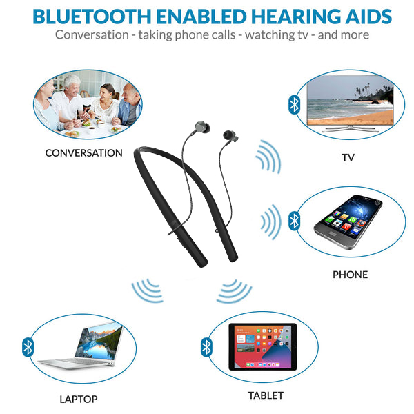 Wireless bluetooth hearing aids HomeWellness