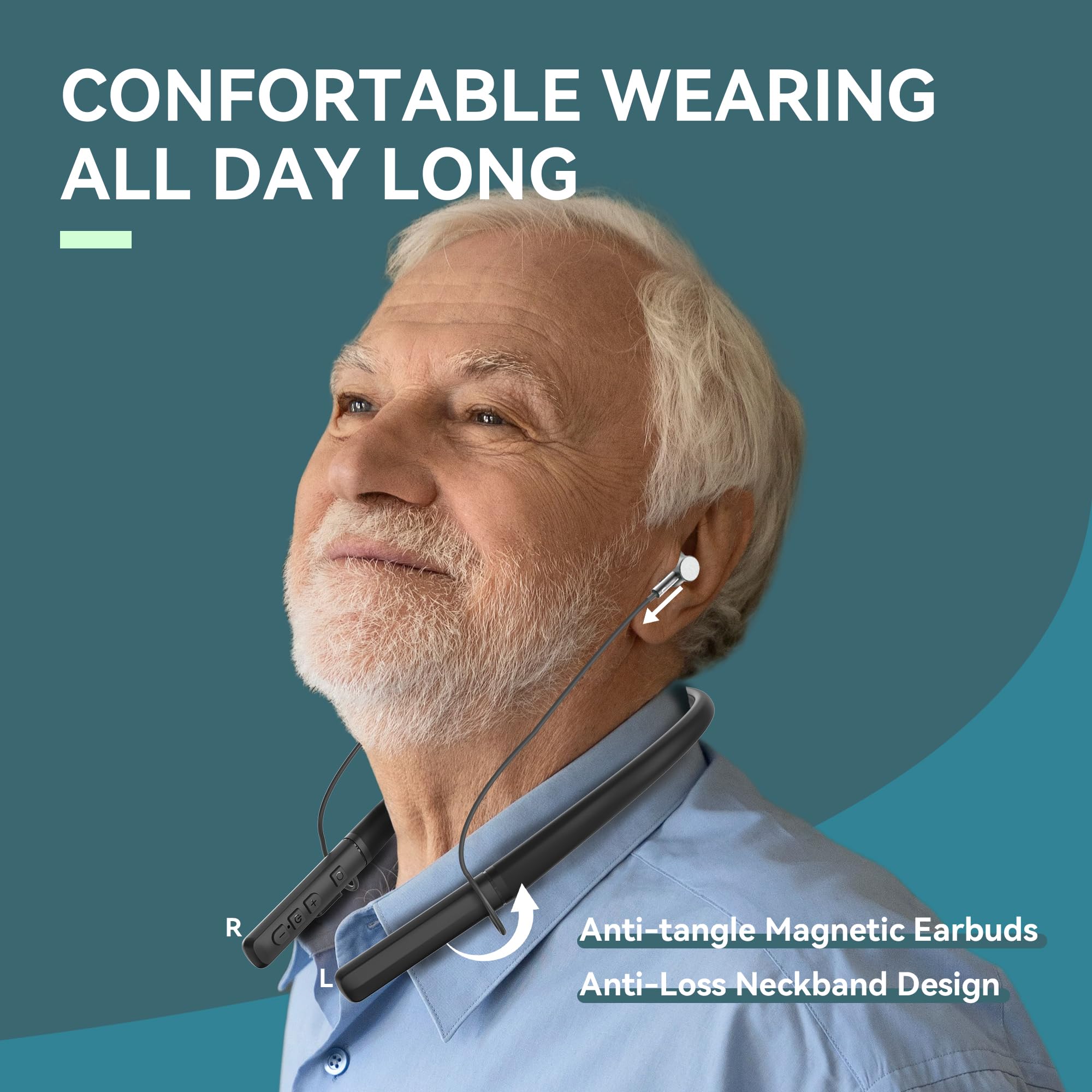 Type C rechargeable hearing aids neckband