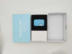 pocket hearing aids package box